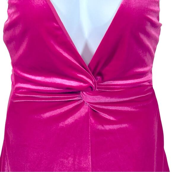 Revolve More To Come Kimmie Pink Velvet Mini Dress Sz M Barbiecore Party - Picture 6 of 14